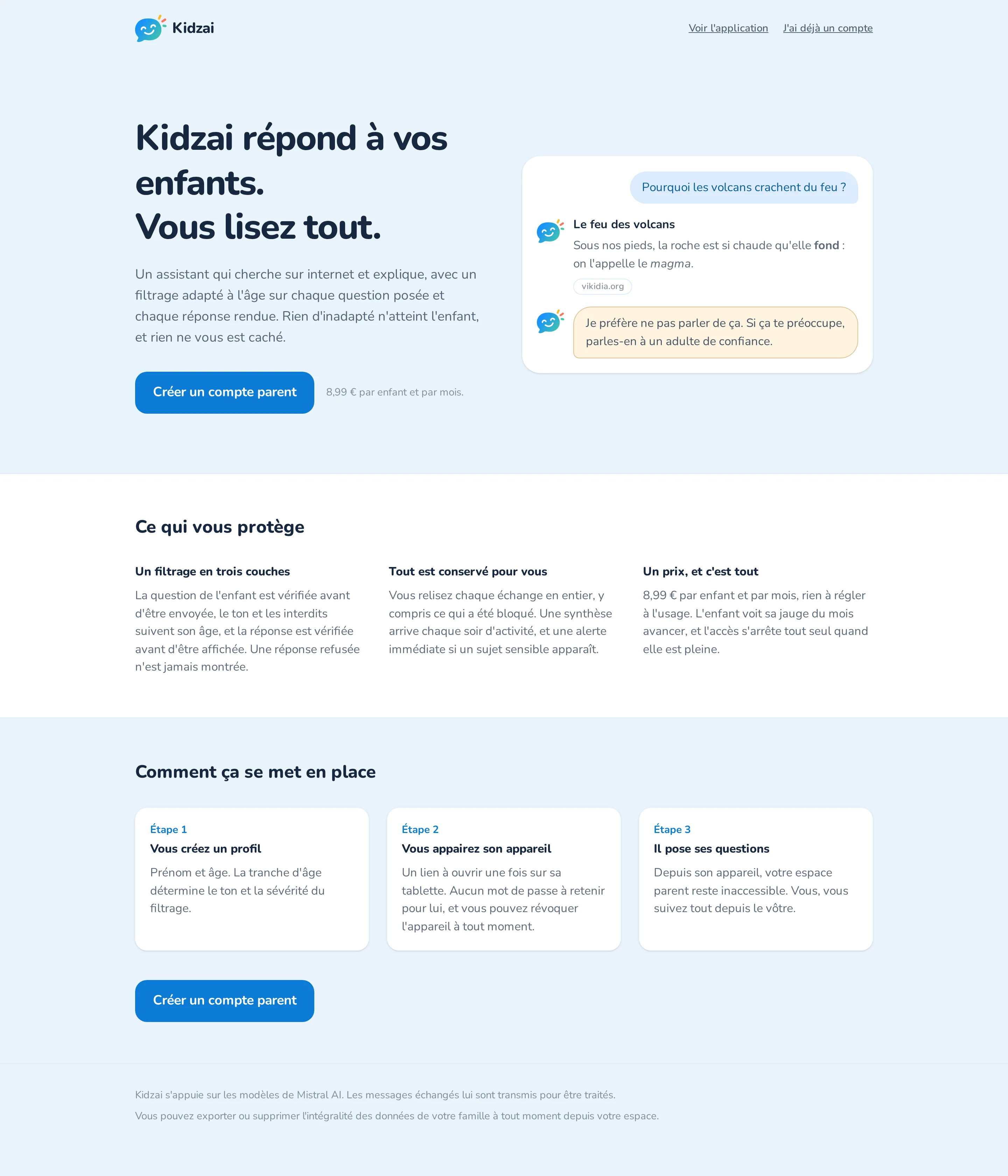 La page d'accueil
